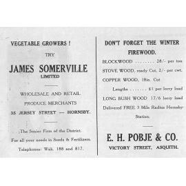 Advertisement for James Somerville Limited