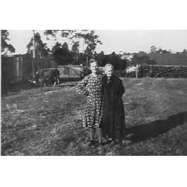 Mrs. Ollif Snr and Mrs. Mattews at Galston Road, Hornsby