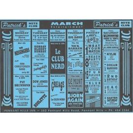 Flyer for Patrick's Nite Club at the Pennant Hills Hotel
