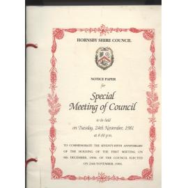 Commemorating the 75th anniversary of the first Hornsby Shire Council meeting