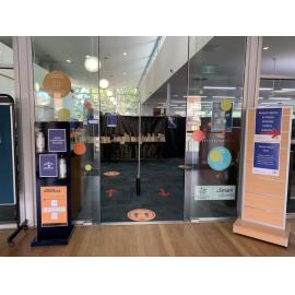 Pennant Hills Library entry during COVID-19 pandemic