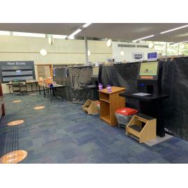 Pennant Hills Library self check-out equipment during Covid-19 pandemic
