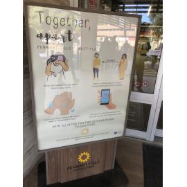 Signage at Pennant Hills during Covid-19 pandemic