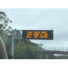 Signage at Hornsby during Covid-19 pandemic