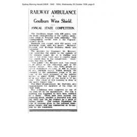 Railway Ambulance Shield - Pennant Hills 1939
