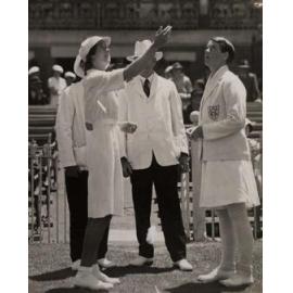 Dean and Archdale tossing before the match in Melbourne