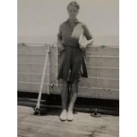 Betty Archdale on board SS Rotorua 1935