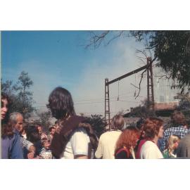 Thornleigh Brickworks, chimney demolition 1980