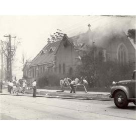 Bushfire at St Peter's Church, Hornsby 1957