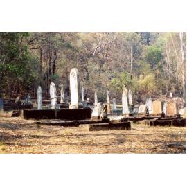 Wisemans Ferry Cemetery after the bushfire, December 2002