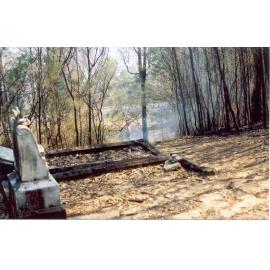 Wisemans Ferry Cemetery after the bushfire, December 2002