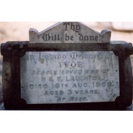 Gravestone of Ivor Laughton, Wisemans Ferry Cemetery