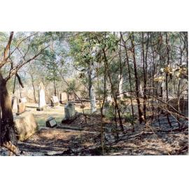 Wisemans Ferry Cemetery after the bushfire, December 2002