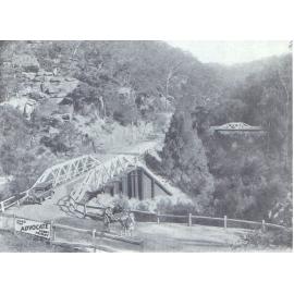 Galston Gorge, showing two McDonald truss bridges, c 1930