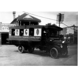 Parramatta and Epping bus, Bridge Street, Epping, c. 1930