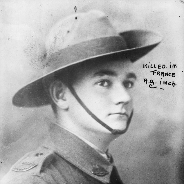 Studio portrait of 6522 Private (Pte) Alfred George Inch, 21st Reinforcements, 3rd Battalion, of Hornsby, NSW. 