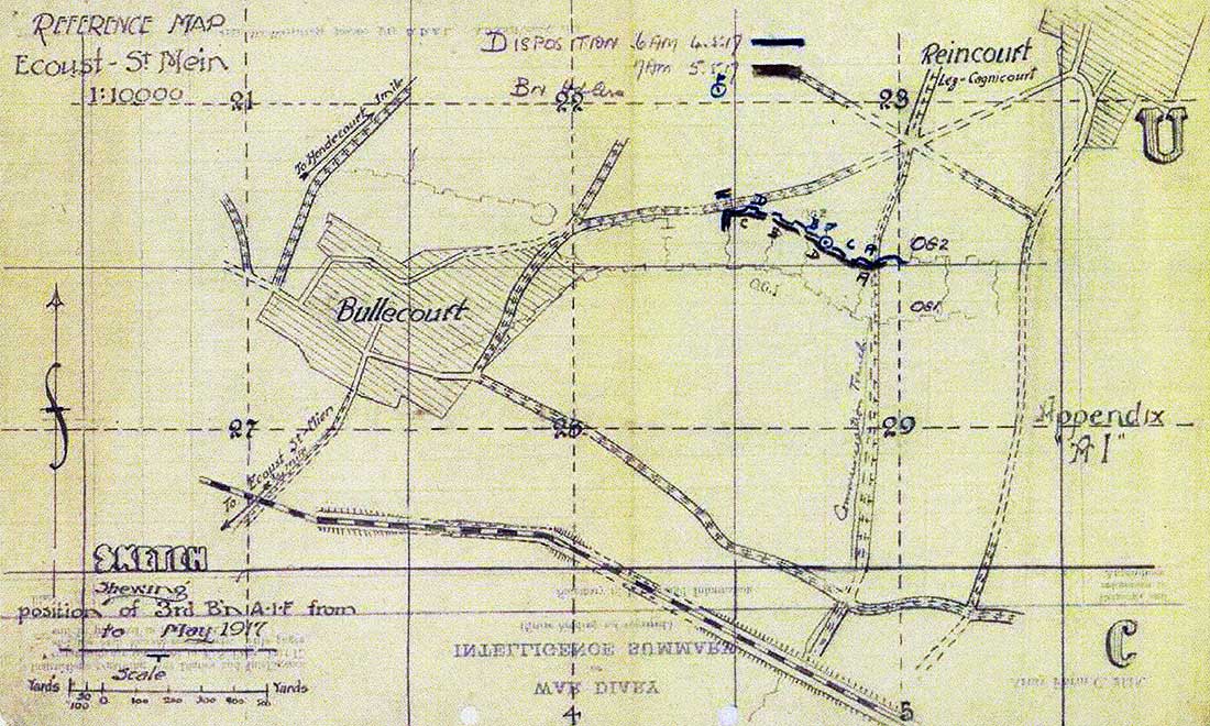 Map of the Bullecourt region.