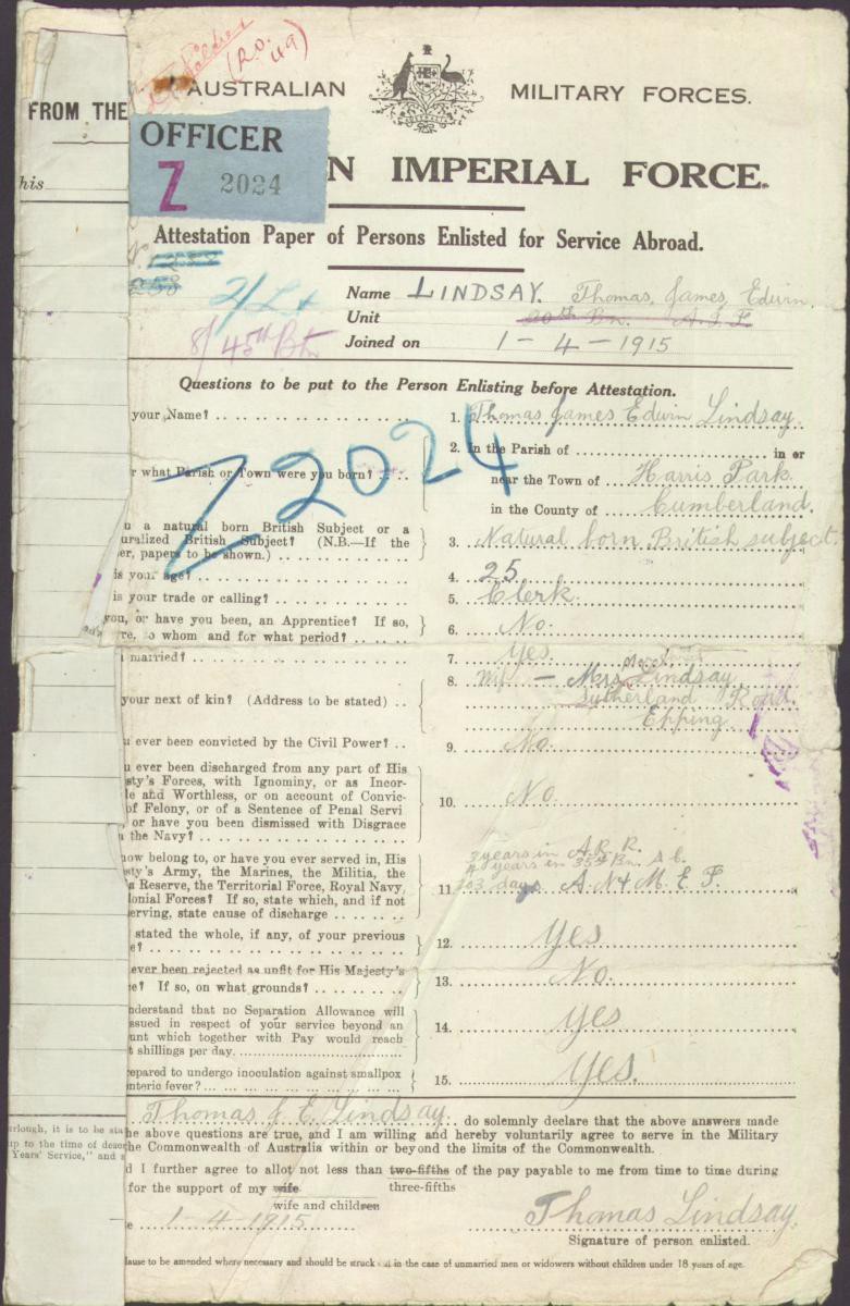 Thomas James Edwin Lindsay