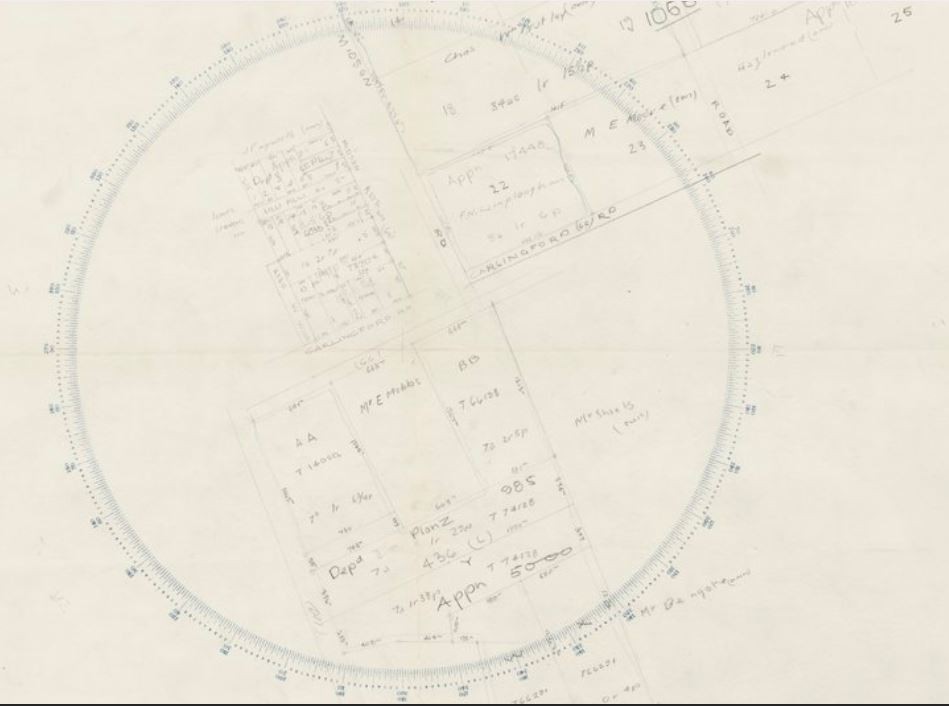 Early sketch plan showing Midson Road and surrounds.