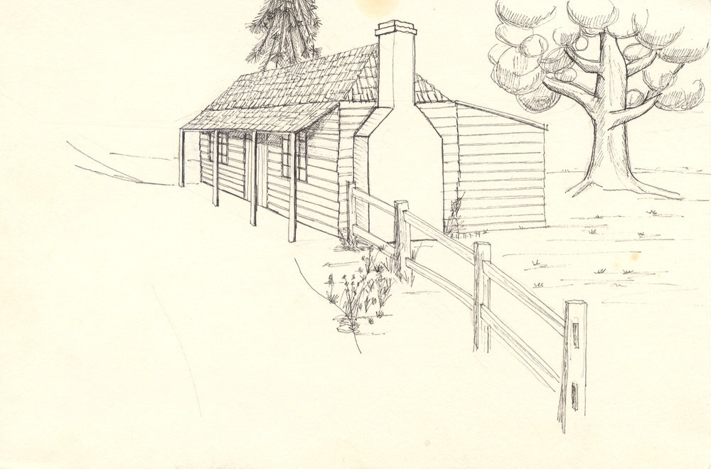 A drawing of “Dartford House” which stood in the orchard. It was demolished c.1922.