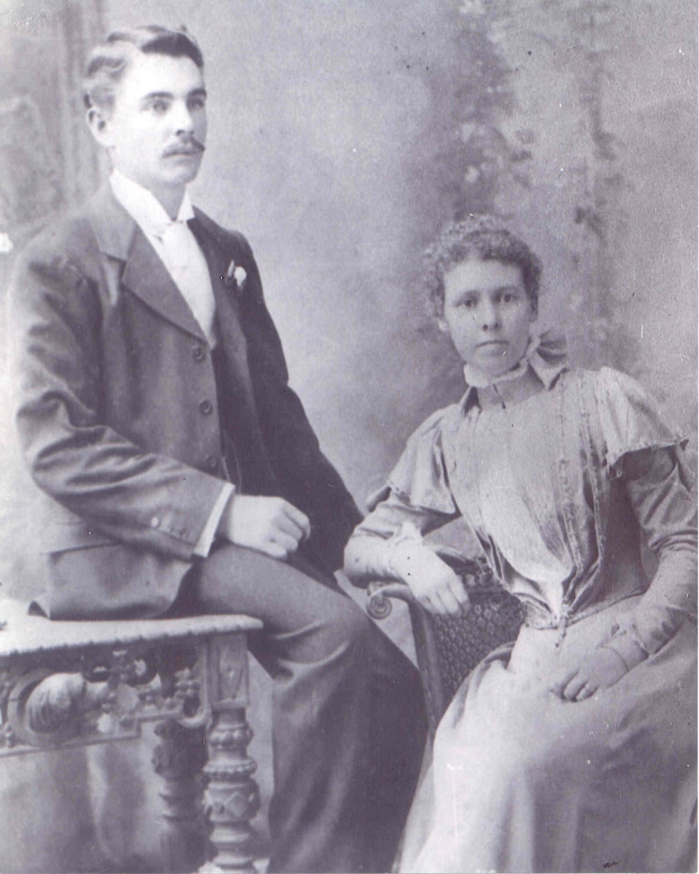 Grandson of Sergeant Patrick Duffy, Patrick Michail Duffy and his wife Catherine, c. 1881. Patrick Michail (sic) Duffy (1845-1917) married Catherine Blake in 1881. He was the son of John Francis Duffy (1817-1894) and grandson of Patrick Duffy (1786-1854). 